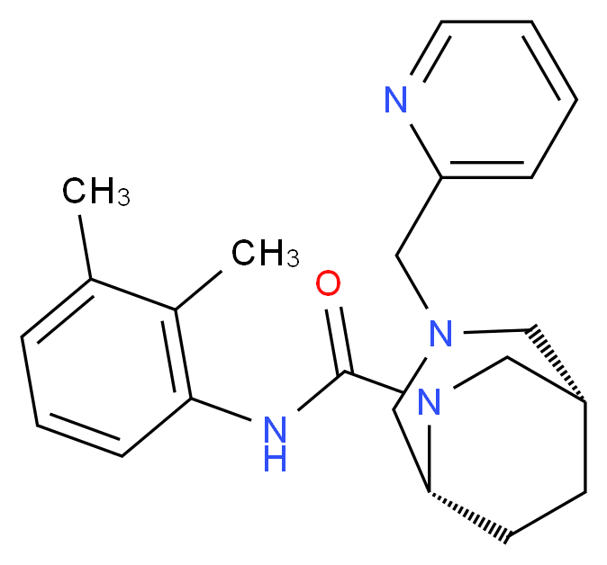 (1S*,5R*)-N-(2,3-dimethylphenyl)-3-(pyridin-2-ylmethyl)-3,6-diazabicyclo[3.2.2]nonane-6-carboxamide_分子结构_CAS_)