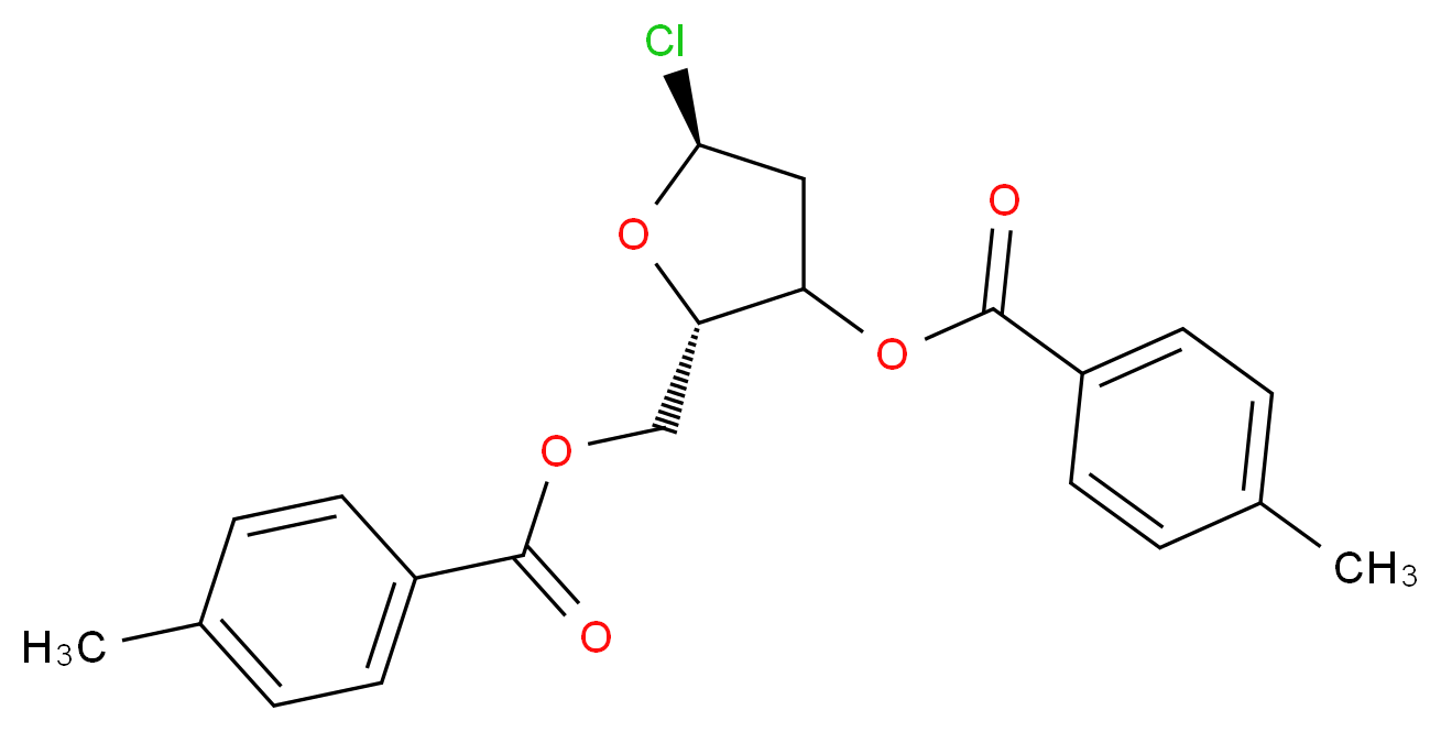 2-Deoxy-3,5-di-O-p-toluoyl-α-L-ribofuranosyl Chloride_分子结构_CAS_141846-57-3)