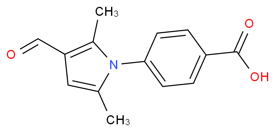 4-(3-formyl-2,5-dimethyl-1H-pyrrol-1-yl)benzenecarboxylic acid_分子结构_CAS_52034-38-5)