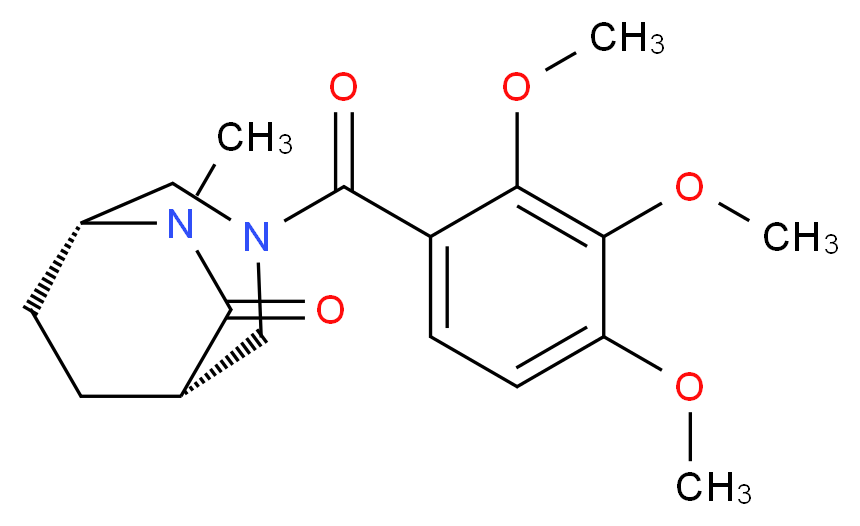 (1S*,5R*)-6-methyl-3-(2,3,4-trimethoxybenzoyl)-3,6-diazabicyclo[3.2.2]nonan-7-one_分子结构_CAS_)