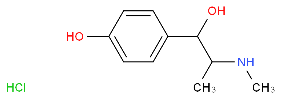 4-[1-hydroxy-2-(methylamino)propyl]phenol hydrochloride_分子结构_CAS_7437-54-9