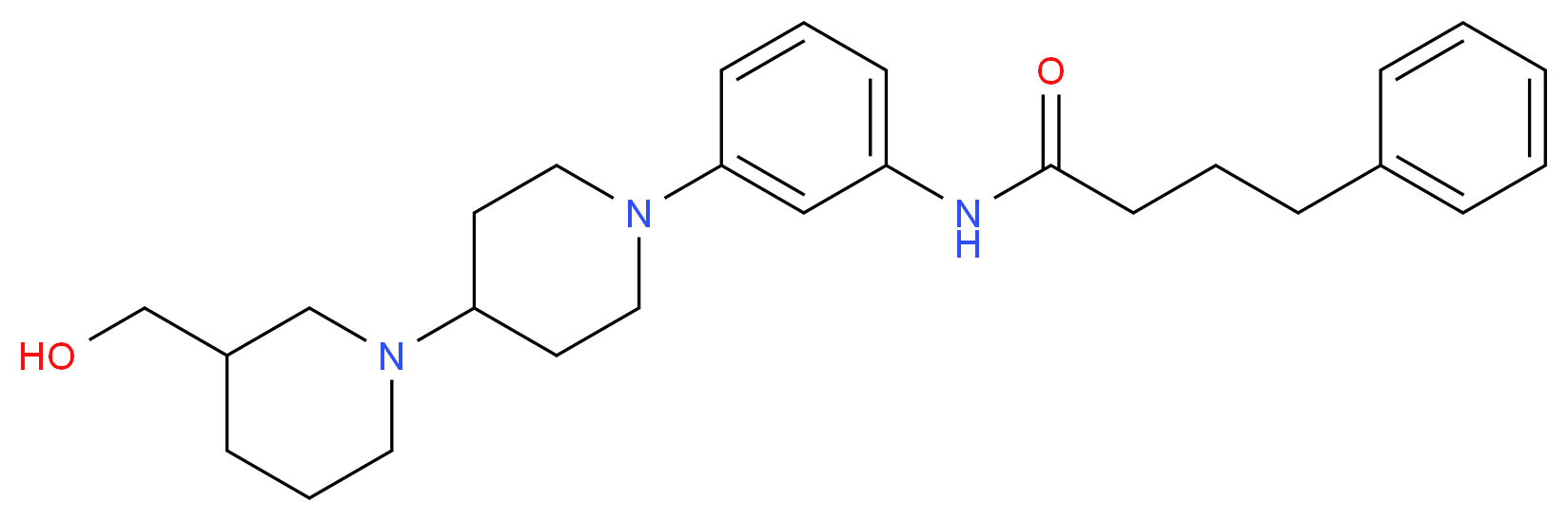 N-{3-[3-(hydroxymethyl)-1,4'-bipiperidin-1'-yl]phenyl}-4-phenylbutanamide_分子结构_CAS_)