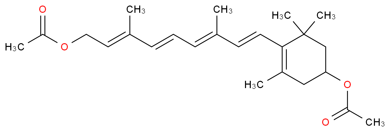 (2E,4E,6E,8E)-9-[4-(acetyloxy)-2,6,6-trimethylcyclohex-1-en-1-yl]-3,7-dimethylnona-2,4,6,8-tetraen-1-yl acetate_分子结构_CAS_76686-33-4