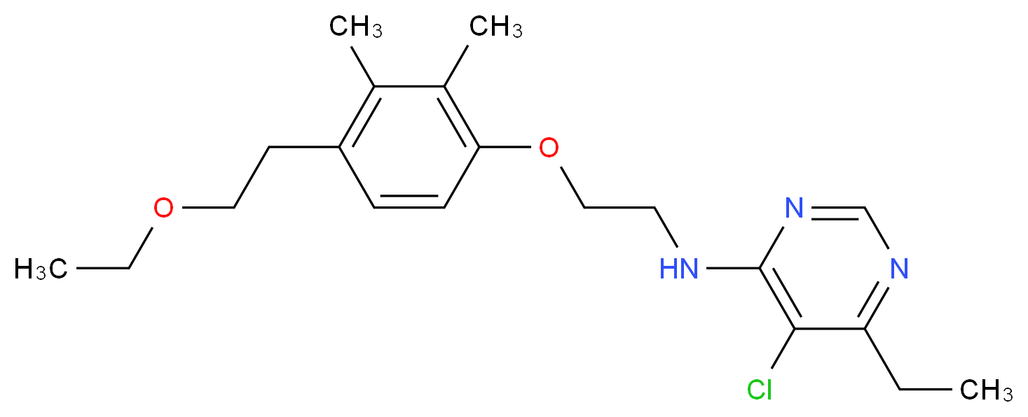 5-chloro-N-{2-[4-(2-ethoxyethyl)-2,3-dimethylphenoxy]ethyl}-6-ethylpyrimidin-4-amine_分子结构_CAS_105779-78-0