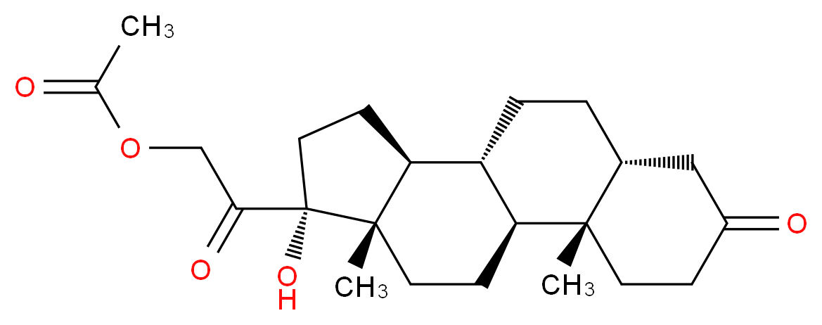 PREGNANE-17 &alpha;,21-DIOL-3,20-DIONE-21-ACETATE_分子结构_CAS_26439-43-0)