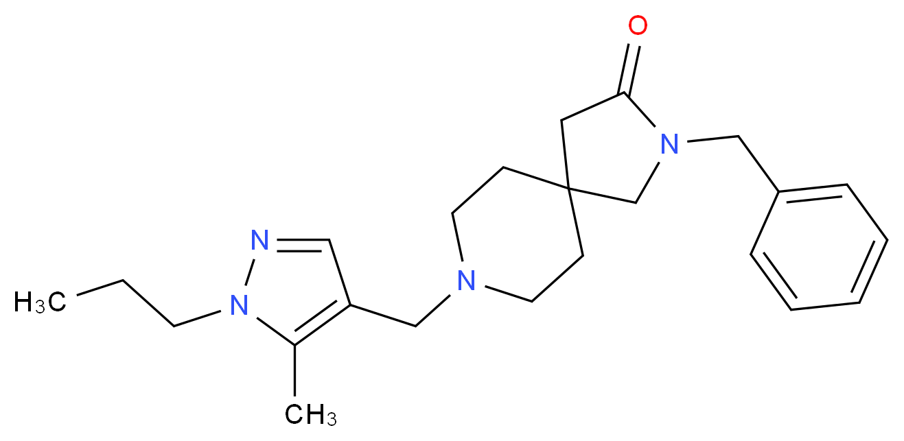 2-benzyl-8-[(5-methyl-1-propyl-1H-pyrazol-4-yl)methyl]-2,8-diazaspiro[4.5]decan-3-one_分子结构_CAS_)