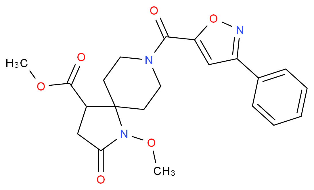 methyl 1-methoxy-2-oxo-8-[(3-phenyl-5-isoxazolyl)carbonyl]-1,8-diazaspiro[4.5]decane-4-carboxylate_分子结构_CAS_)