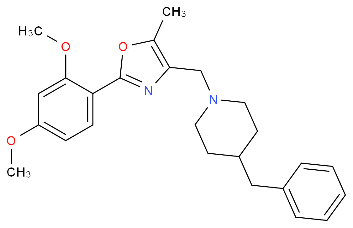 4-benzyl-1-{[2-(2,4-dimethoxyphenyl)-5-methyl-1,3-oxazol-4-yl]methyl}piperidine_分子结构_CAS_)