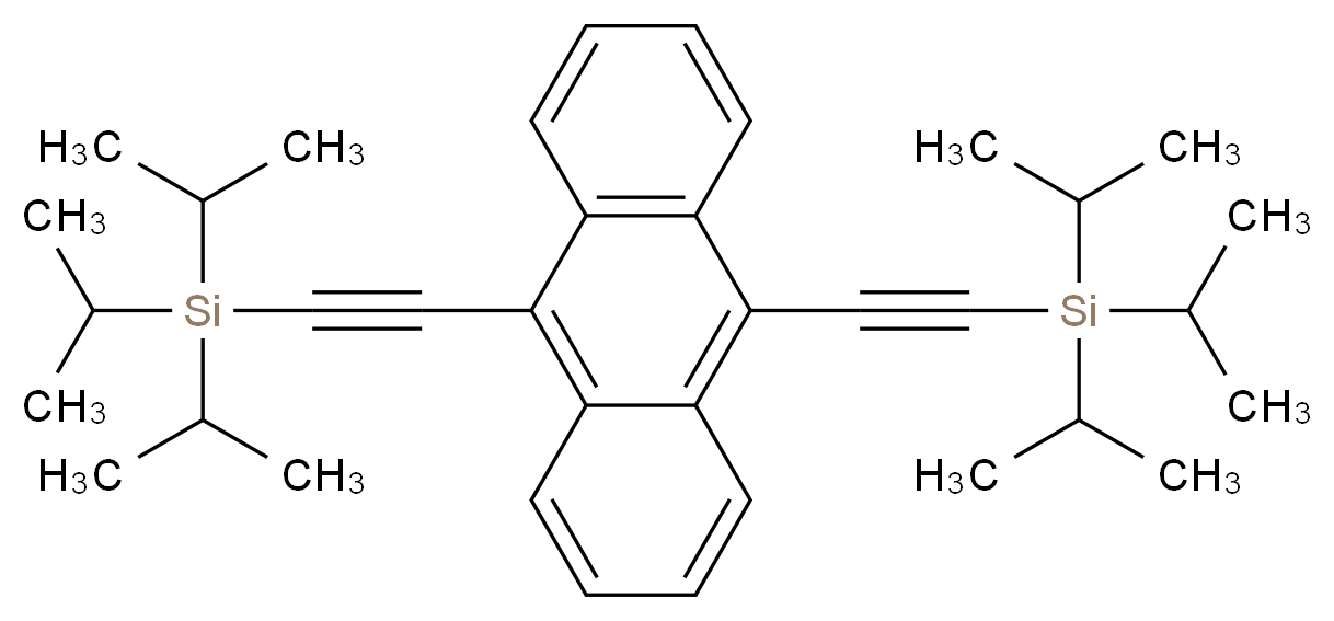 tris(propan-2-yl)[2-(10-{2-[tris(propan-2-yl)silyl]ethynyl}anthracen-9-yl)ethynyl]silane_分子结构_CAS_862667-06-9