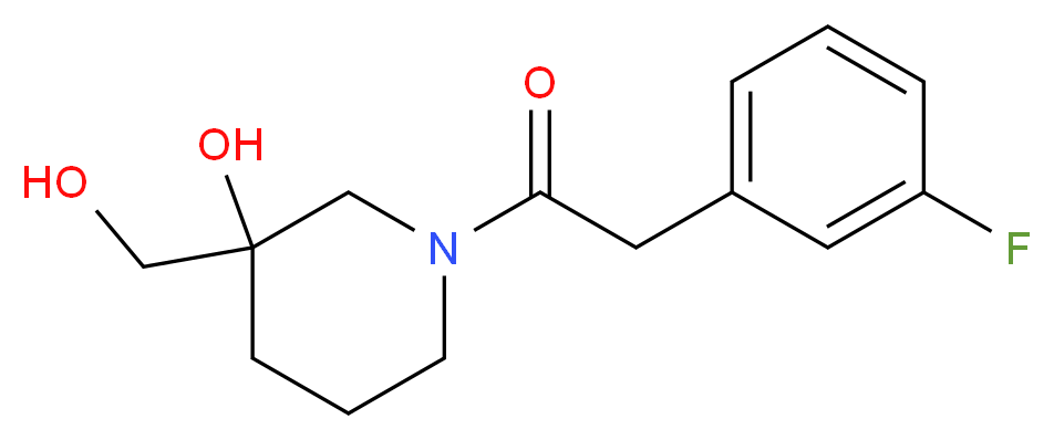 1-[(3-fluorophenyl)acetyl]-3-(hydroxymethyl)-3-piperidinol_分子结构_CAS_)