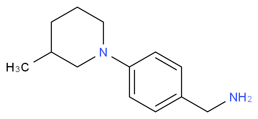 1-[4-(3-Methylpiperidin-1-yl)phenyl]methanamine_分子结构_CAS_)