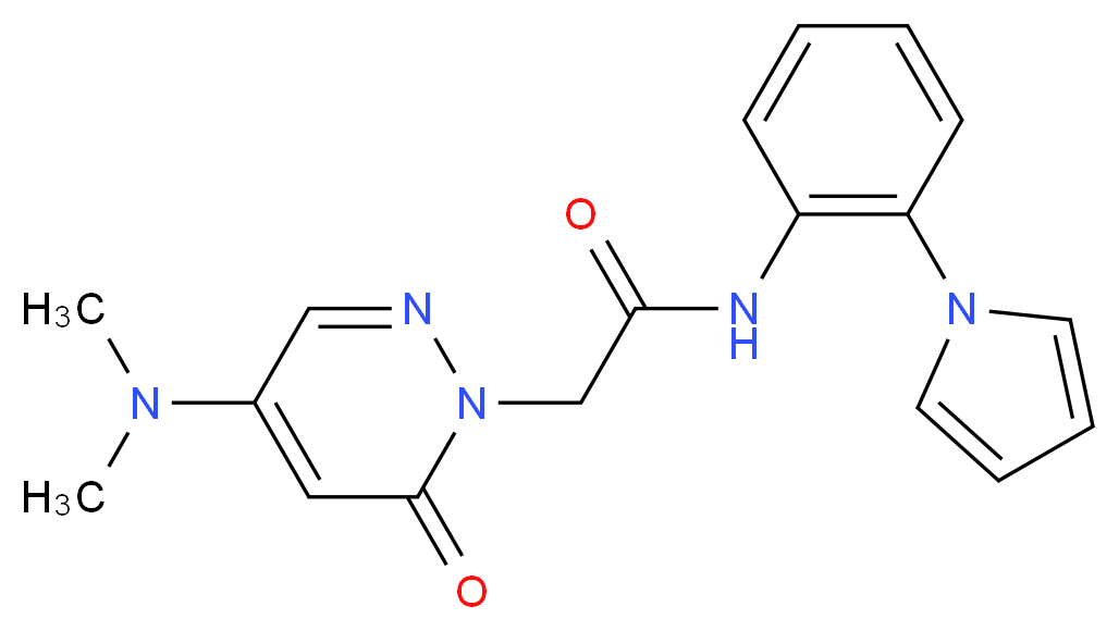 2-[4-(dimethylamino)-6-oxo-1(6H)-pyridazinyl]-N-[2-(1H-pyrrol-1-yl)phenyl]acetamide_分子结构_CAS_)