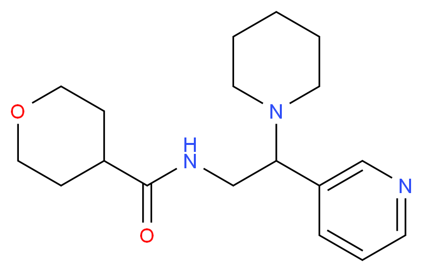 N-(2-piperidin-1-yl-2-pyridin-3-ylethyl)tetrahydro-2H-pyran-4-carboxamide_分子结构_CAS_)