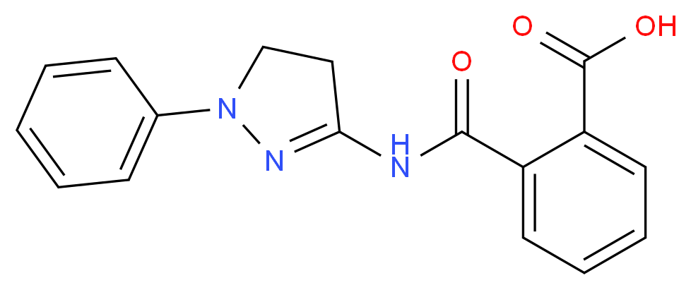 2-[(1-phenyl-4,5-dihydro-1H-pyrazol-3-yl)carbamoyl]benzoic acid_分子结构_CAS_304661-57-2