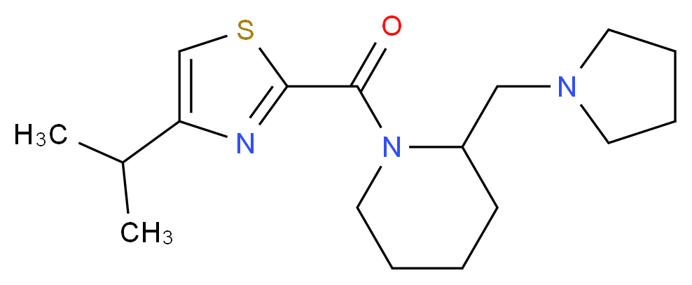 1-[(4-isopropyl-1,3-thiazol-2-yl)carbonyl]-2-(1-pyrrolidinylmethyl)piperidine_分子结构_CAS_)
