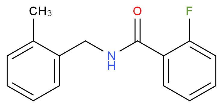 2-fluoro-N-[(2-methylphenyl)methyl]benzamide_分子结构_CAS_915873-54-0