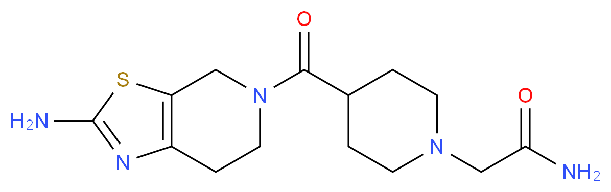 2-{4-[(2-amino-6,7-dihydro[1,3]thiazolo[5,4-c]pyridin-5(4H)-yl)carbonyl]-1-piperidinyl}acetamide_分子结构_CAS_)