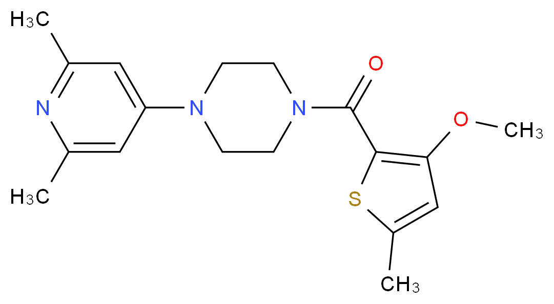 1-(2,6-dimethyl-4-pyridinyl)-4-[(3-methoxy-5-methyl-2-thienyl)carbonyl]piperazine_分子结构_CAS_)