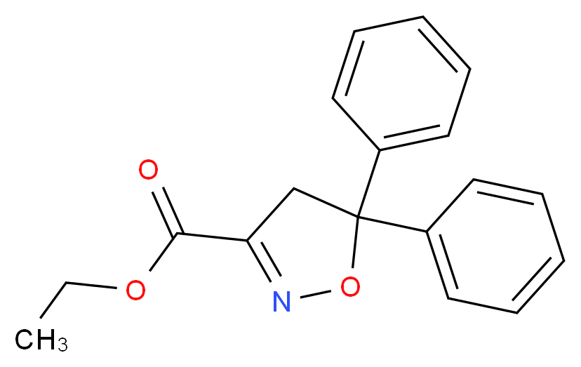 ethyl 5,5-diphenyl-4,5-dihydro-1,2-oxazole-3-carboxylate_分子结构_CAS_163520-33-0