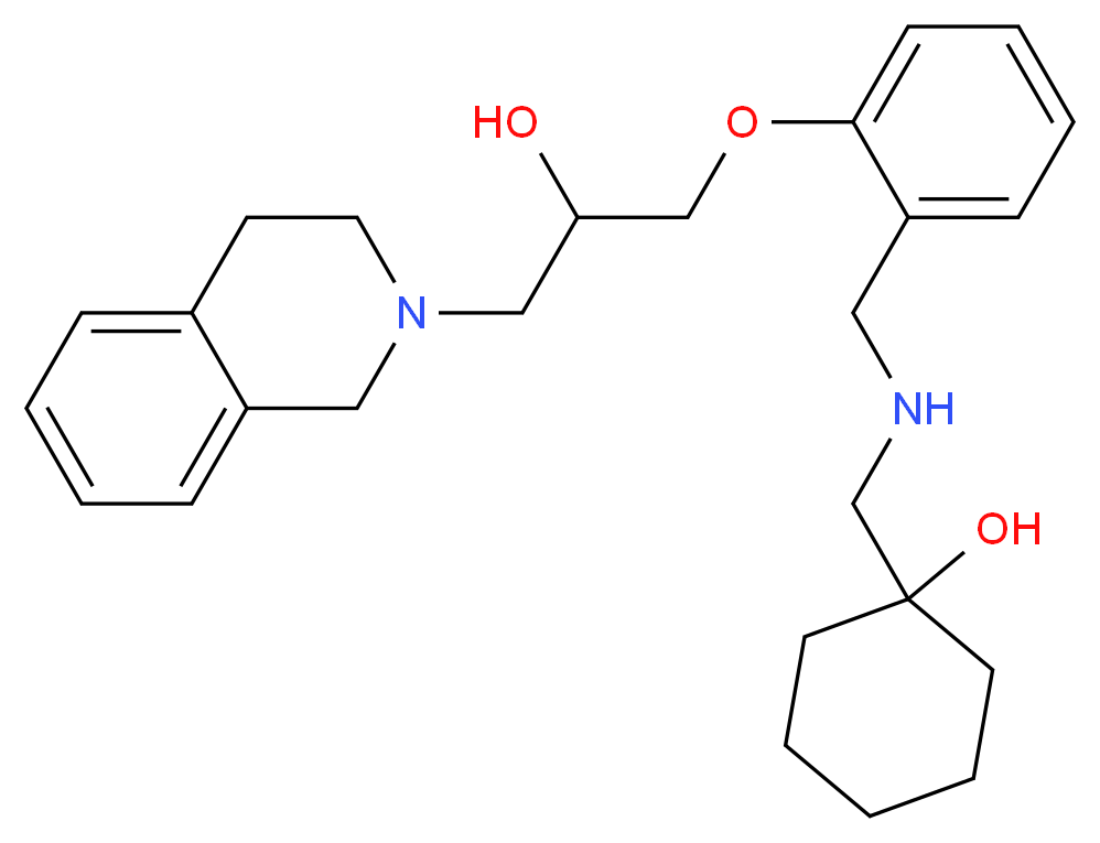 1-[({2-[3-(3,4-dihydro-2(1H)-isoquinolinyl)-2-hydroxypropoxy]benzyl}amino)methyl]cyclohexanol_分子结构_CAS_)
