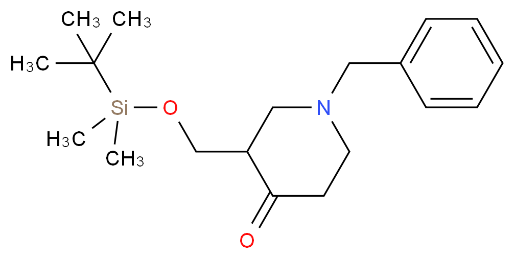 1-benzyl-3-{[(tert-butyldimethylsilyl)oxy]methyl}piperidin-4-one_分子结构_CAS_325486-37-1