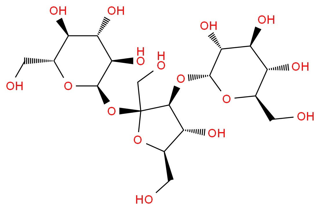 (2R,3R,4S,5S,6R)-2-{[(2S,3S,4R,5R)-4-hydroxy-2,5-bis(hydroxymethyl)-2-{[(2R,3R,4S,5S,6R)-3,4,5-trihydroxy-6-(hydroxymethyl)oxan-2-yl]oxy}oxolan-3-yl]oxy}-6-(hydroxymethyl)oxane-3,4,5-triol_分子结构_CAS_597-12-6