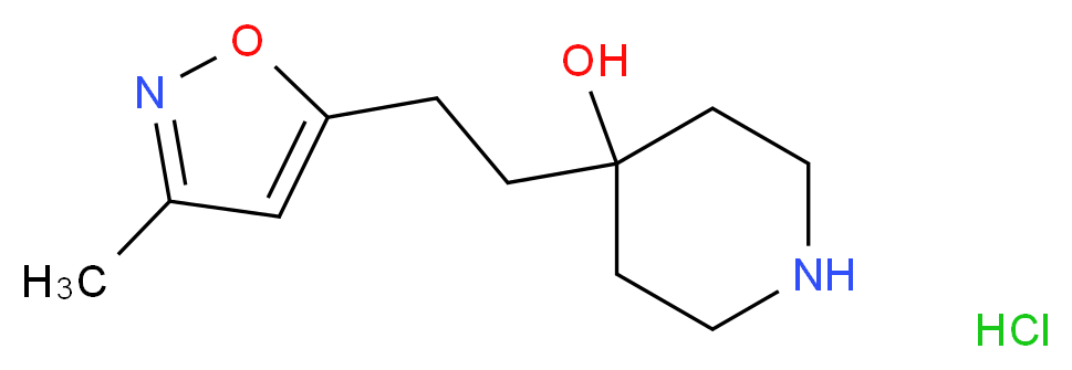 4-[2-(3-Methyl-isoxazol-5-yl)-ethyl]-piperidin-4-ol hydrochloride_分子结构_CAS_)