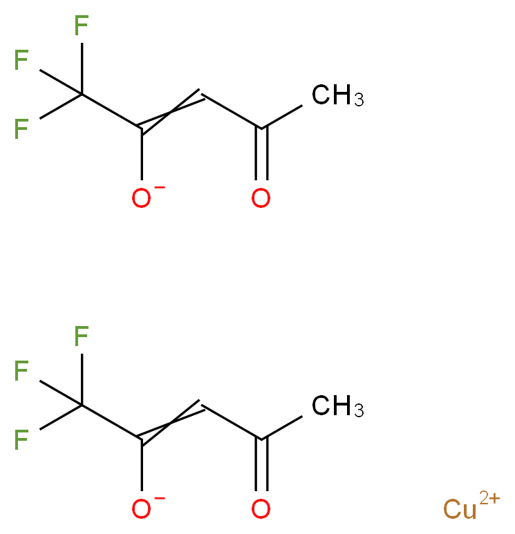 copper(2+) ion bis((2Z)-1,1,1-trifluoro-4-oxopent-2-en-2-olate)_分子结构_CAS_14324-82-4