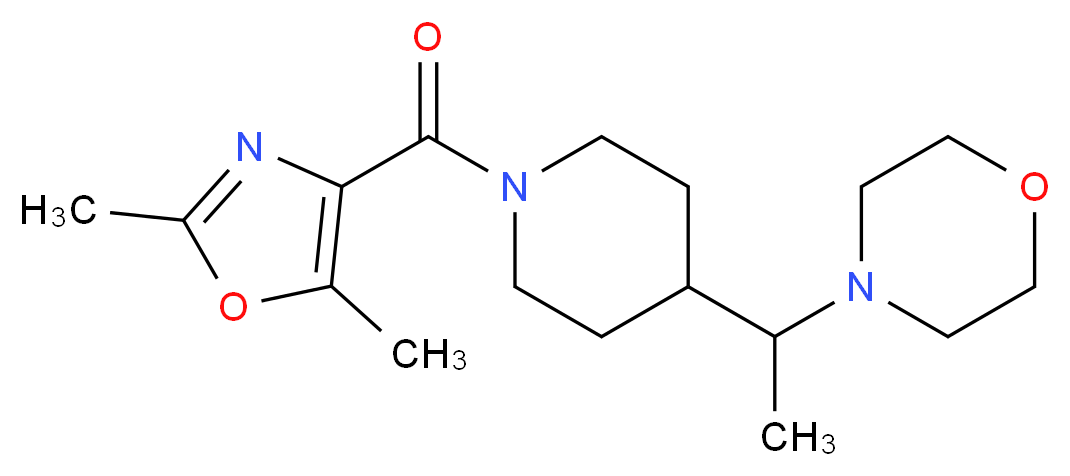 4-(1-{1-[(2,5-dimethyl-1,3-oxazol-4-yl)carbonyl]-4-piperidinyl}ethyl)morpholine_分子结构_CAS_)