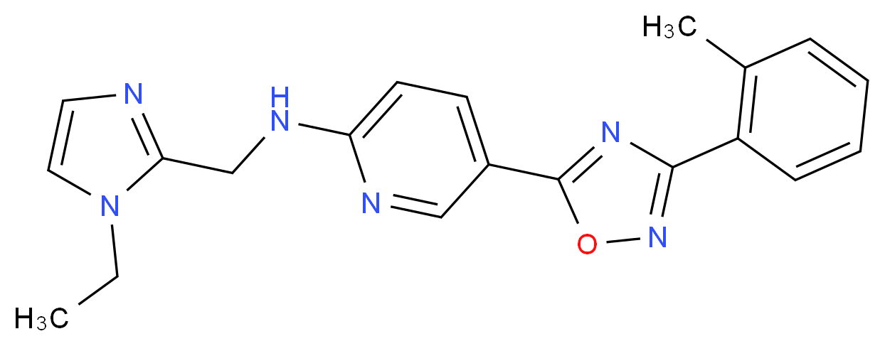 N-[(1-ethyl-1H-imidazol-2-yl)methyl]-5-[3-(2-methylphenyl)-1,2,4-oxadiazol-5-yl]-2-pyridinamine_分子结构_CAS_)