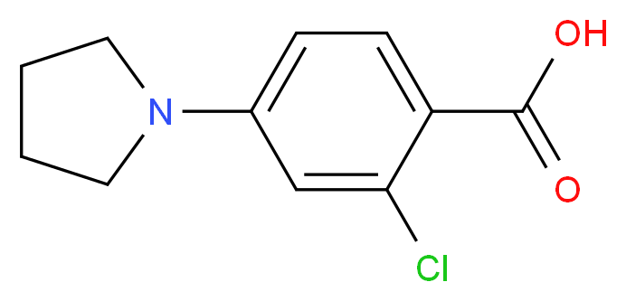 2-chloro-4-(pyrrolidin-1-yl)benzoic acid_分子结构_CAS_192513-60-3