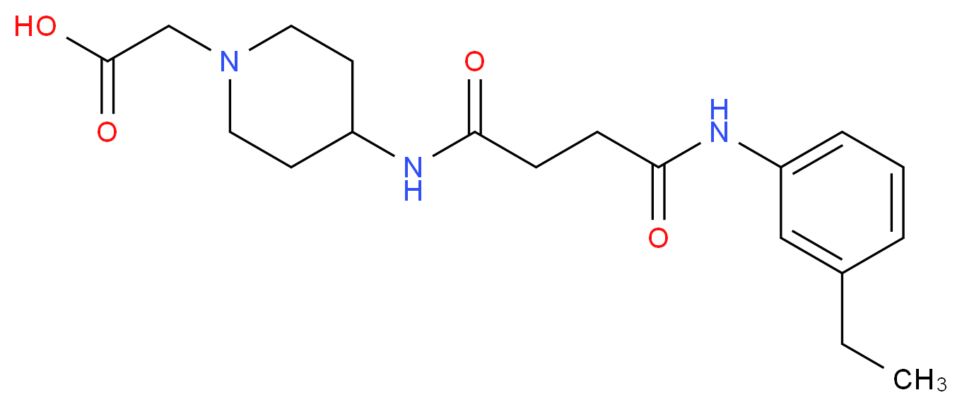 [4-({4-[(3-ethylphenyl)amino]-4-oxobutanoyl}amino)piperidin-1-yl]acetic acid_分子结构_CAS_)