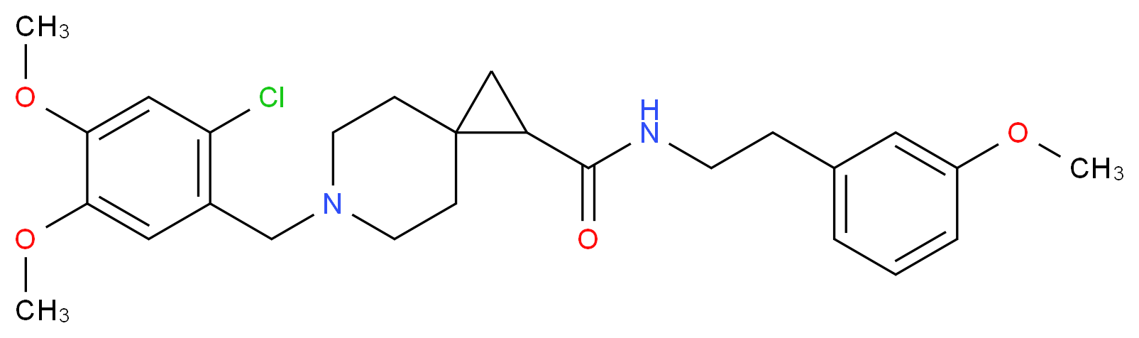 6-(2-chloro-4,5-dimethoxybenzyl)-N-[2-(3-methoxyphenyl)ethyl]-6-azaspiro[2.5]octane-1-carboxamide_分子结构_CAS_)