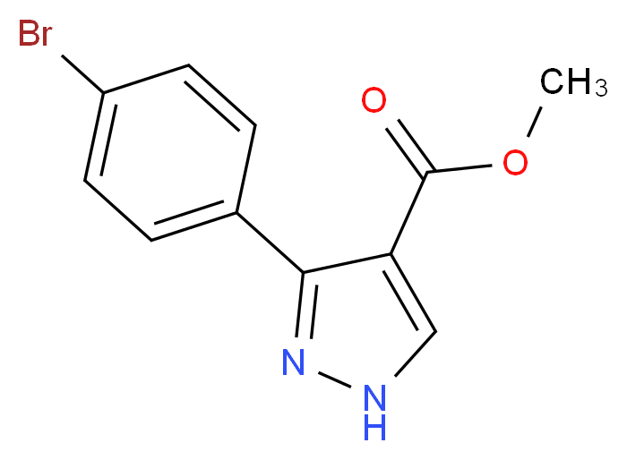 Methyl 3-(4-bromophenyl)-1H-pyrazole-4-carboxylate_分子结构_CAS_1150163-77-1)