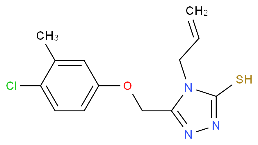 5-(4-chloro-3-methylphenoxymethyl)-4-(prop-2-en-1-yl)-4H-1,2,4-triazole-3-thiol_分子结构_CAS_667413-83-4