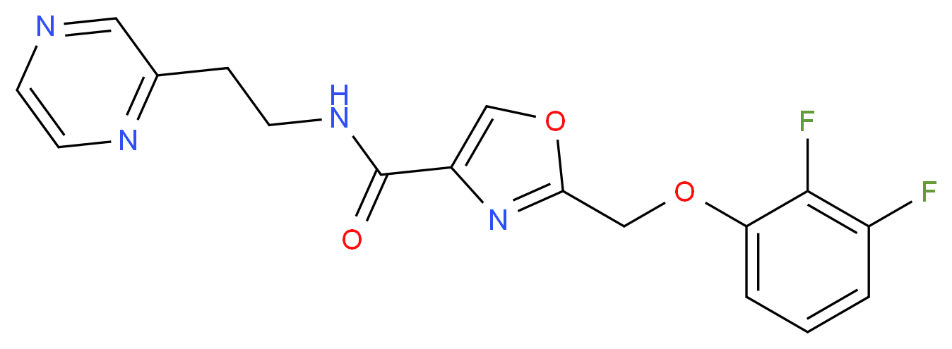 2-[(2,3-difluorophenoxy)methyl]-N-[2-(2-pyrazinyl)ethyl]-1,3-oxazole-4-carboxamide_分子结构_CAS_)