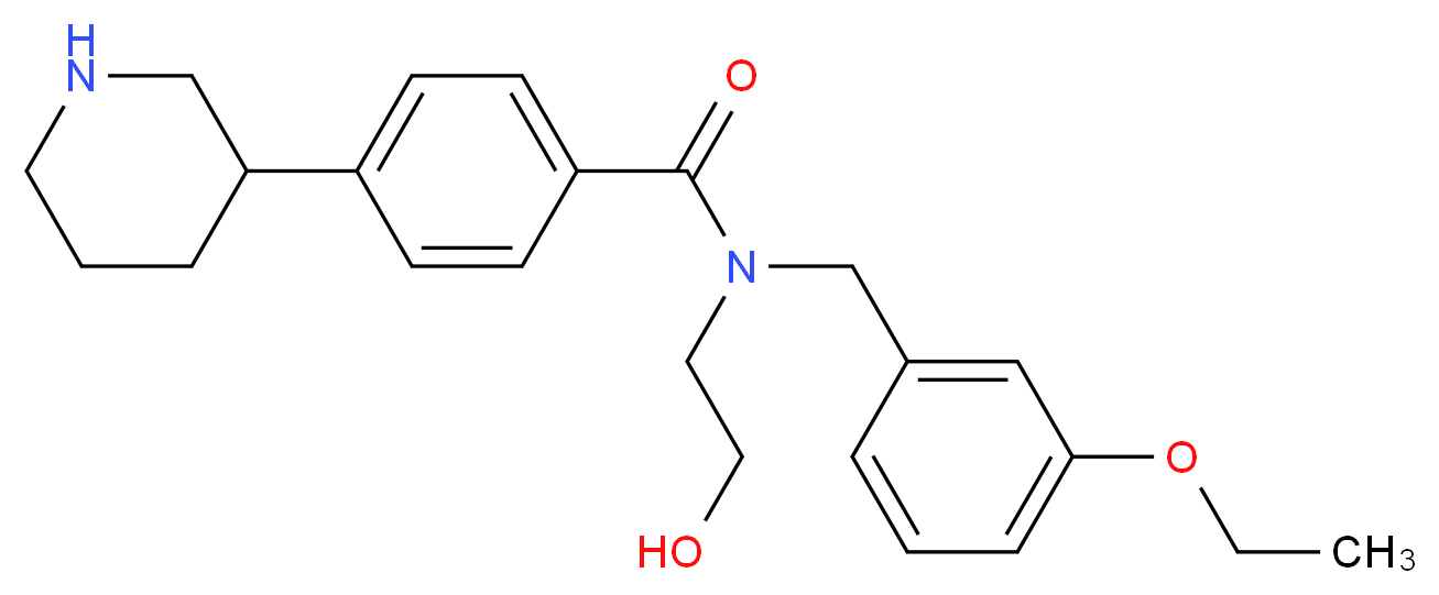 N-(3-ethoxybenzyl)-N-(2-hydroxyethyl)-4-piperidin-3-ylbenzamide_分子结构_CAS_)