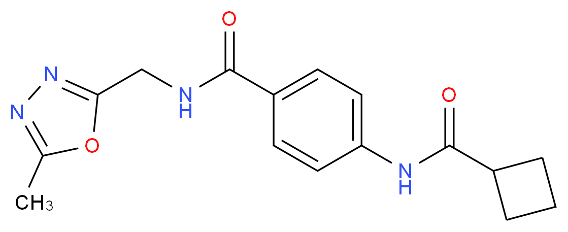 4-[(cyclobutylcarbonyl)amino]-N-[(5-methyl-1,3,4-oxadiazol-2-yl)methyl]benzamide_分子结构_CAS_)