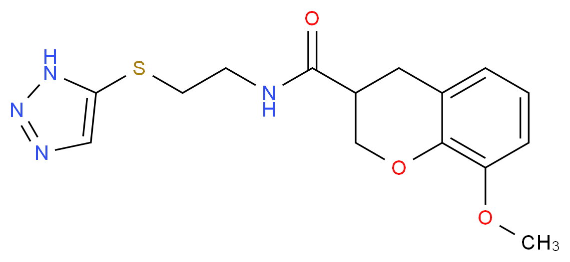 8-methoxy-N-[2-(1H-1,2,3-triazol-5-ylthio)ethyl]chromane-3-carboxamide_分子结构_CAS_)