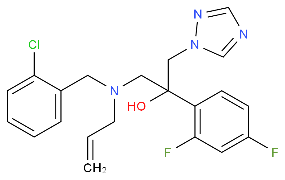 1-{[(2-chlorophenyl)methyl](prop-2-en-1-yl)amino}-2-(2,4-difluorophenyl)-3-(1H-1,2,4-triazol-1-yl)propan-2-ol_分子结构_CAS_1155361-03-7