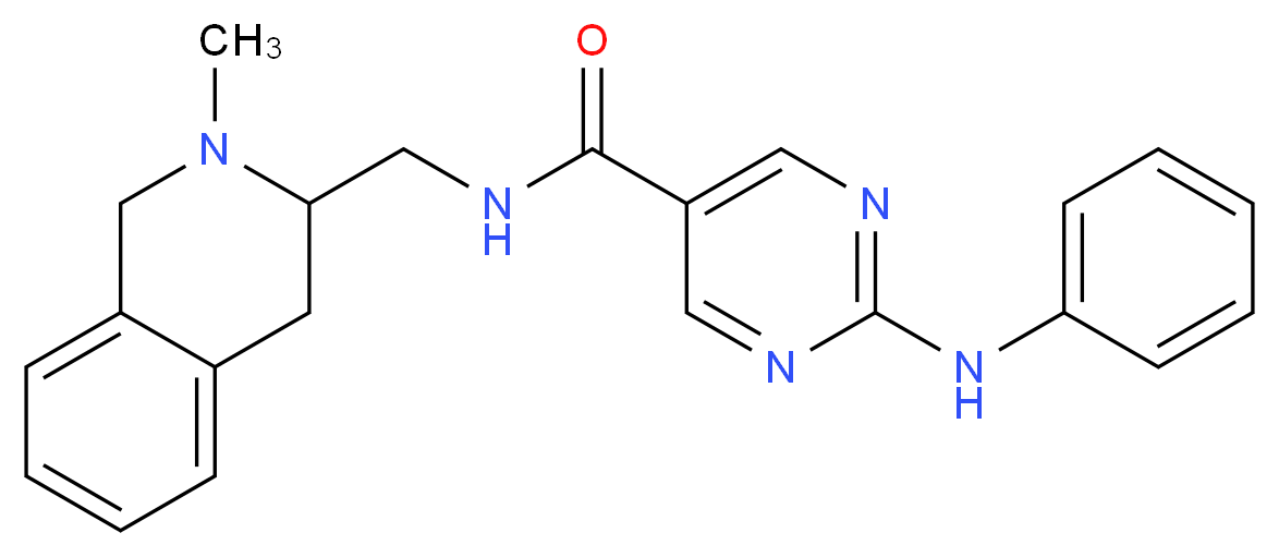 2-anilino-N-[(2-methyl-1,2,3,4-tetrahydro-3-isoquinolinyl)methyl]-5-pyrimidinecarboxamide_分子结构_CAS_)