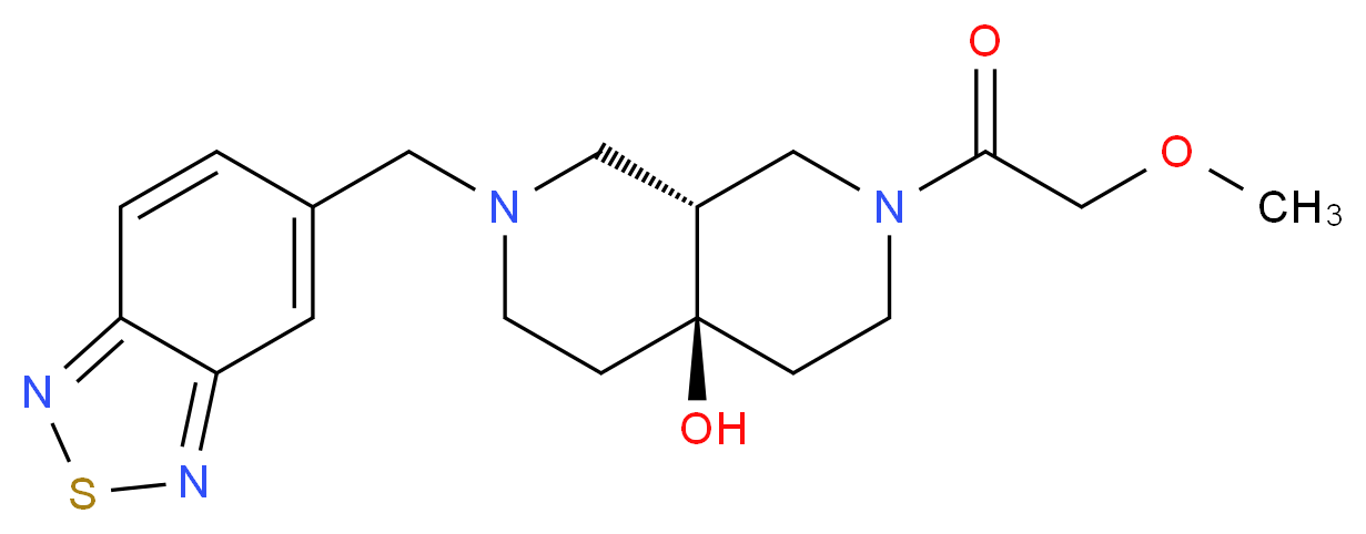 (4aR*,8aR*)-2-(2,1,3-benzothiadiazol-5-ylmethyl)-7-(methoxyacetyl)octahydro-2,7-naphthyridin-4a(2H)-ol_分子结构_CAS_)