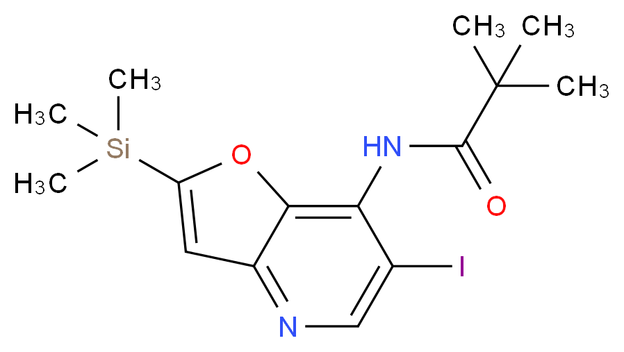 N-(6-Iodo-2-(trimethylsilyl)furo[3,2-b]pyridin-7-yl)pivalamide_分子结构_CAS_1186310-88-2)