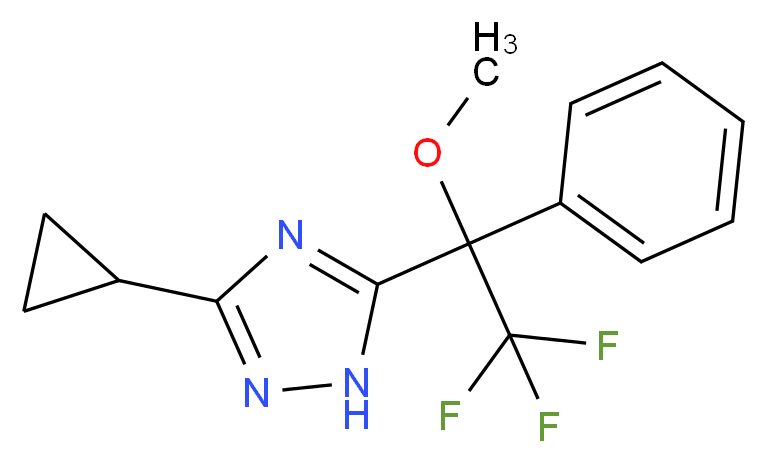 3-cyclopropyl-5-(2,2,2-trifluoro-1-methoxy-1-phenylethyl)-1H-1,2,4-triazole_分子结构_CAS_)
