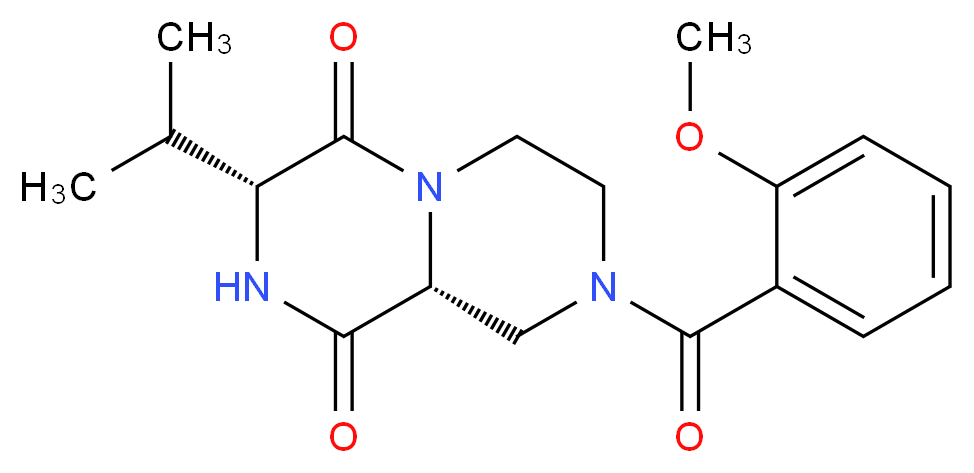 (3R,9aR)-3-isopropyl-8-(2-methoxybenzoyl)tetrahydro-2H-pyrazino[1,2-a]pyrazine-1,4(3H,6H)-dione_分子结构_CAS_)