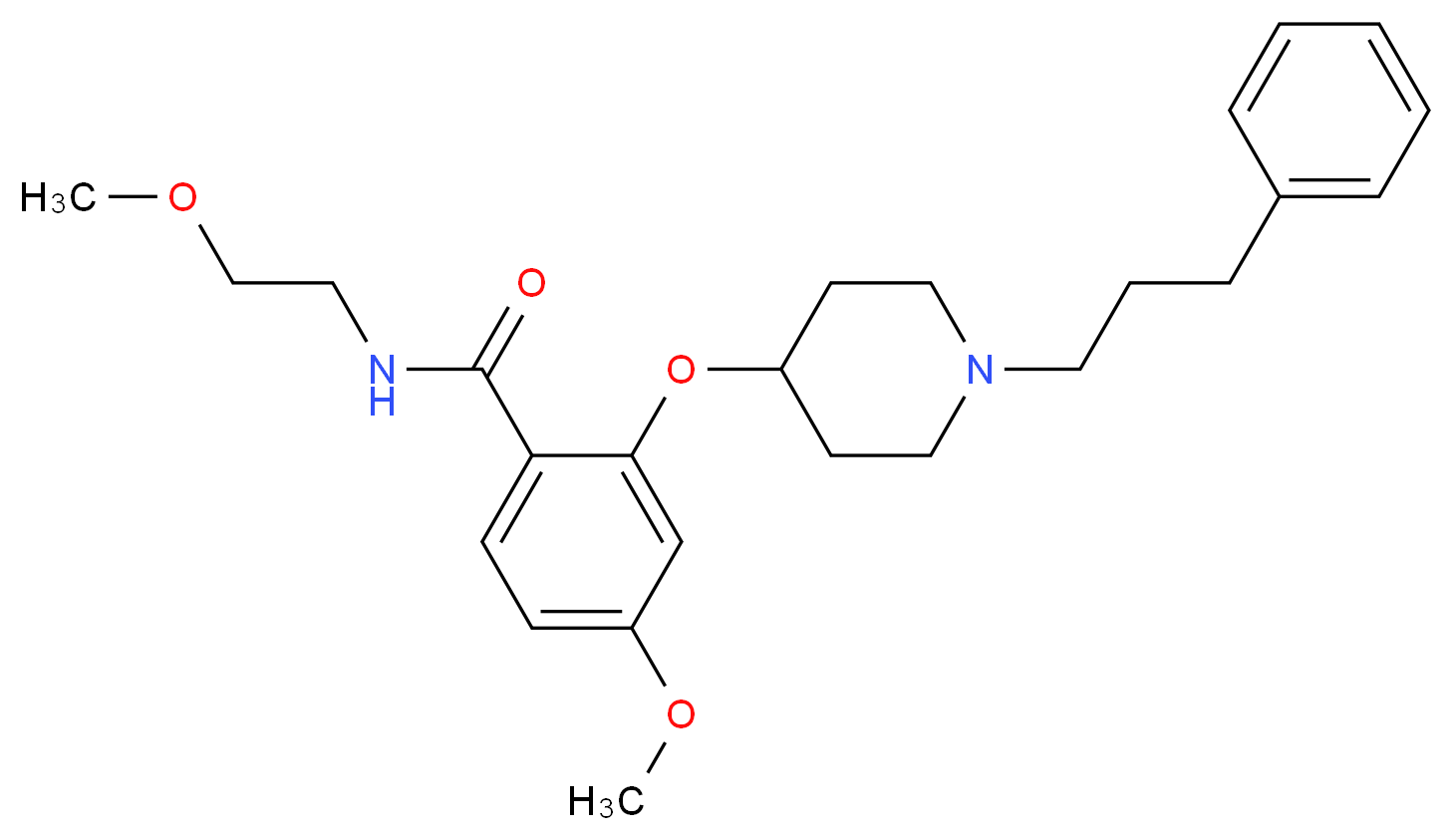 4-methoxy-N-(2-methoxyethyl)-2-{[1-(3-phenylpropyl)-4-piperidinyl]oxy}benzamide_分子结构_CAS_)
