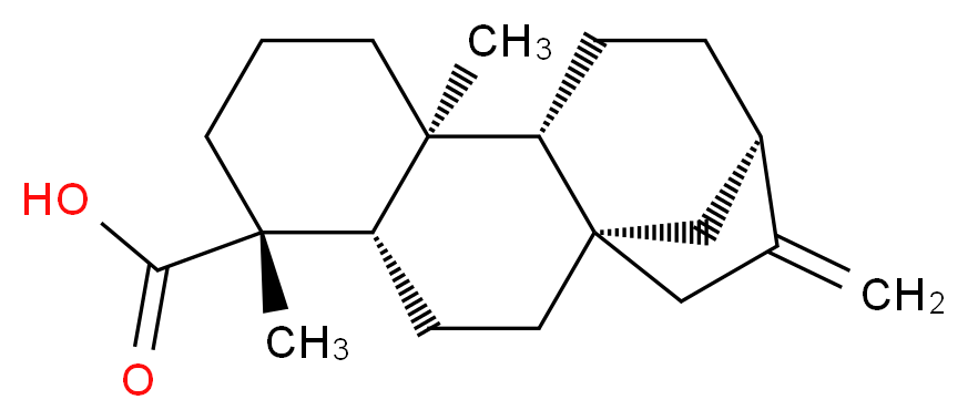 (1S,4S,5R,9S,10R,13R)-5,9-dimethyl-14-methylidenetetracyclo[11.2.1.0<sup>1</sup>,<sup>1</sup><sup>0</sup>.0<sup>4</sup>,<sup>9</sup>]hexadecane-5-carboxylic acid_分子结构_CAS_6730-83-2