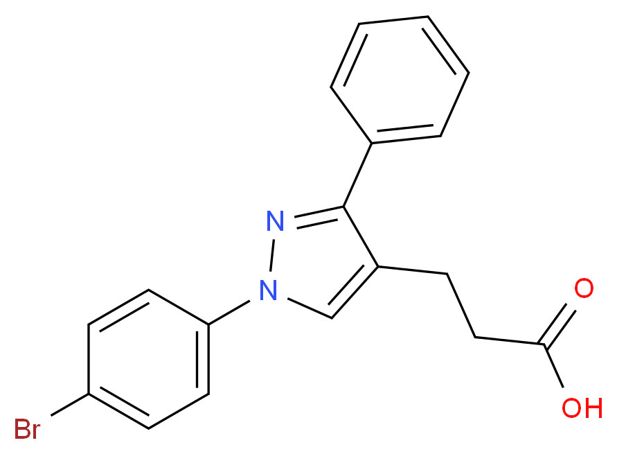 3-[1-(4-bromophenyl)-3-phenyl-1H-pyrazol-4-yl]propanoic acid_分子结构_CAS_75821-70-4