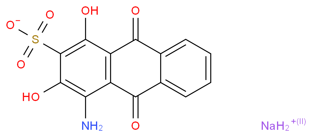 sodium 4-amino-1,3-dihydroxy-9,10-dioxo-9,10-dihydroanthracene-2-sulfonate_分子结构_CAS_6409-77-4