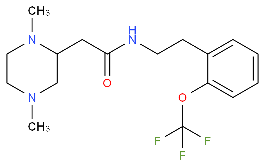 2-(1,4-dimethylpiperazin-2-yl)-N-{2-[2-(trifluoromethoxy)phenyl]ethyl}acetamide_分子结构_CAS_)